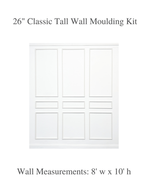 New! Classic Tall Nine Piece Self-Adhering Applied Wall Moulding Kit - Luxe Architectural