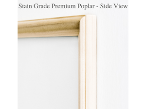 Peel and Stick Moulding Premium "Clear" Stain Grade Poplar Six Piece Self-Adhering Applied Wall Moulding Kit Side View