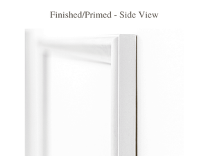 Side view showing the depth and profile of premium real wood peel and stick wall moulding used in the Brooklyn Estate kit.