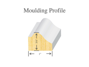 Profile of moulding used in the Classic Tall Nine Piece Wall Moulding kit.