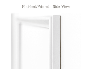 Side view showing the depth and profile of premium real wood peel and stick wall moulding used in the Six Piece wall moulding kit.