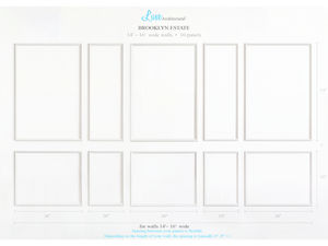 Brooklyn Estate Wall Moulding Kit – 36-18-36-18-36 Panel Layout for 14'–16' Walls
