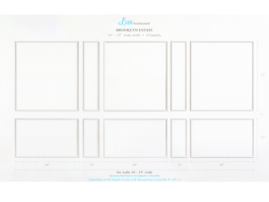 Brooklyn Estate Wall Moulding Kit – 48-12-48-12-48 Panel Layout for 16'–19' Walls