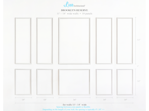 Brooklyn Reserve Wall Moulding Kit – 18-18-36-18-18 Panel Layout for 11'–14' Walls