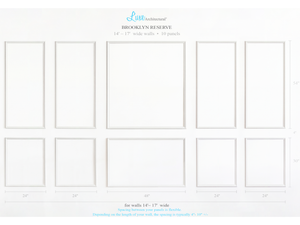 Brooklyn Reserve Wall Moulding Kit – 24-24-48-24-24 Panel Layout for 14'–17' Walls
