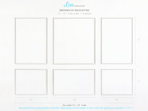 Brooklyn Signature Wall Moulding Kit – 36-48-36 Panel Layout for 11'–12' Walls