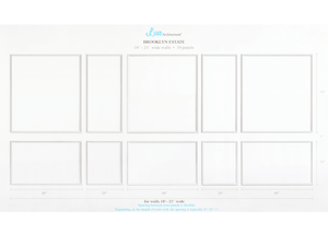 New! Brooklyn Estate Ten Piece Self-Adhering Wall Moulding Kit for Walls 14’ – 21’ wide - Luxe Architectural