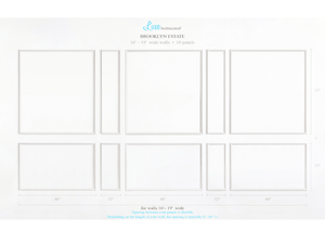 New! Brooklyn Estate Ten Piece Self-Adhering Wall Moulding Kit for Walls 14’ – 21’ wide - Luxe Architectural