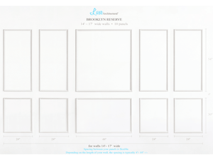 New! Brooklyn Reserve Ten Piece Self-Adhering Wall Moulding Kit for Walls 11’ – 17’ wide - Luxe Architectural