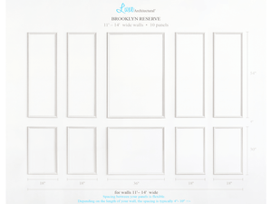 New! Brooklyn Reserve Ten Piece Self-Adhering Wall Moulding Kit for Walls 11’ – 17’ wide - Luxe Architectural
