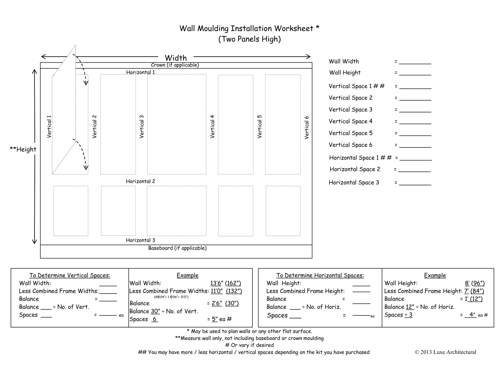 NEW! Double Three Piece Self Adhering Applied Wall Moulding Kit - Luxe Architectural