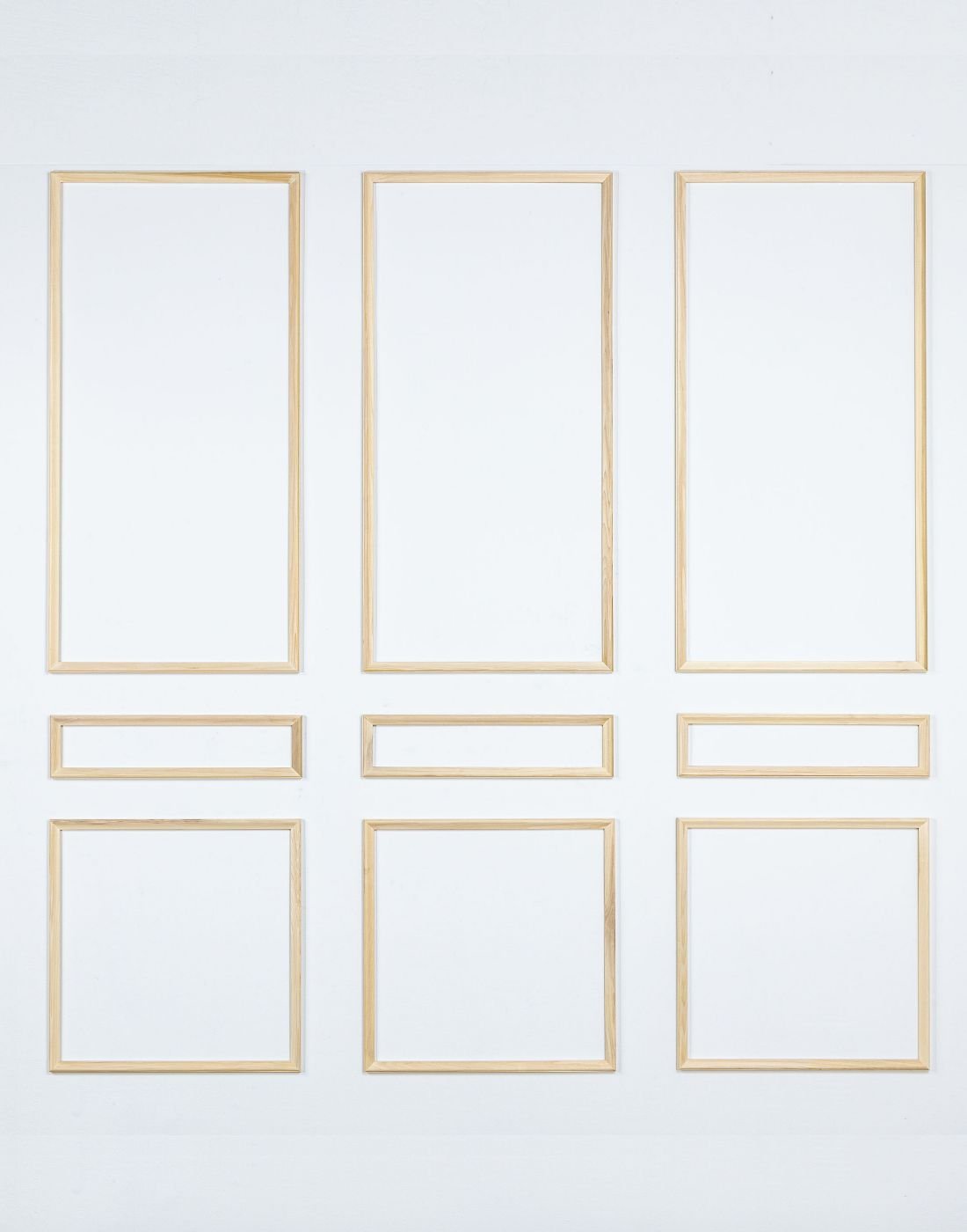 SALE — Classic Nine Piece Self-Adhering Wall Moulding Kit — Stain Grade Premium Poplar - Luxe Architectural