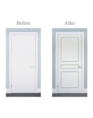 *SALE* Three Piece Self-Adhering Door Moulding Kit - Luxe Architectural Before and After Picture.