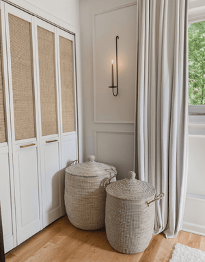 Removable Two Piece Wall Moulding Kit installed on rental apartment wall, creating elegant raised panel detail that can be removed without damage.