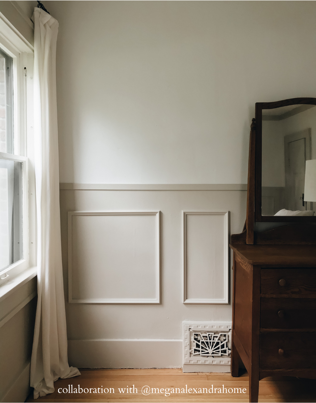 DIY wainscotting project in bedroom