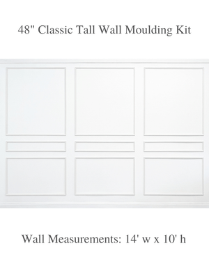 New! Classic Tall Nine Piece Self-Adhering Applied Wall Moulding Kit - Luxe Architectural