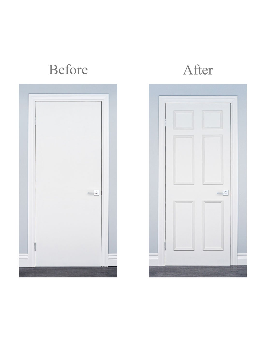 Removable & Reusable ~ Six Piece Self-Adhering Door Moulding Kit - Luxe Architectural